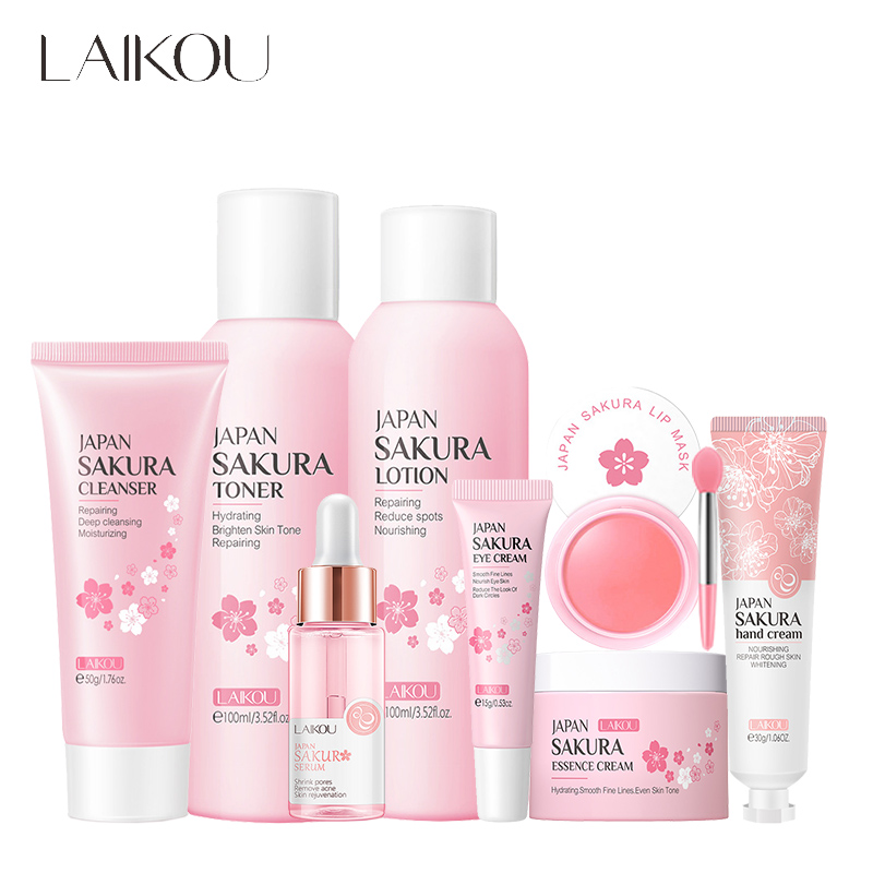 Skincare Niacinamide - LAIKOU-Juego de cuidado Facial Sakura, suero